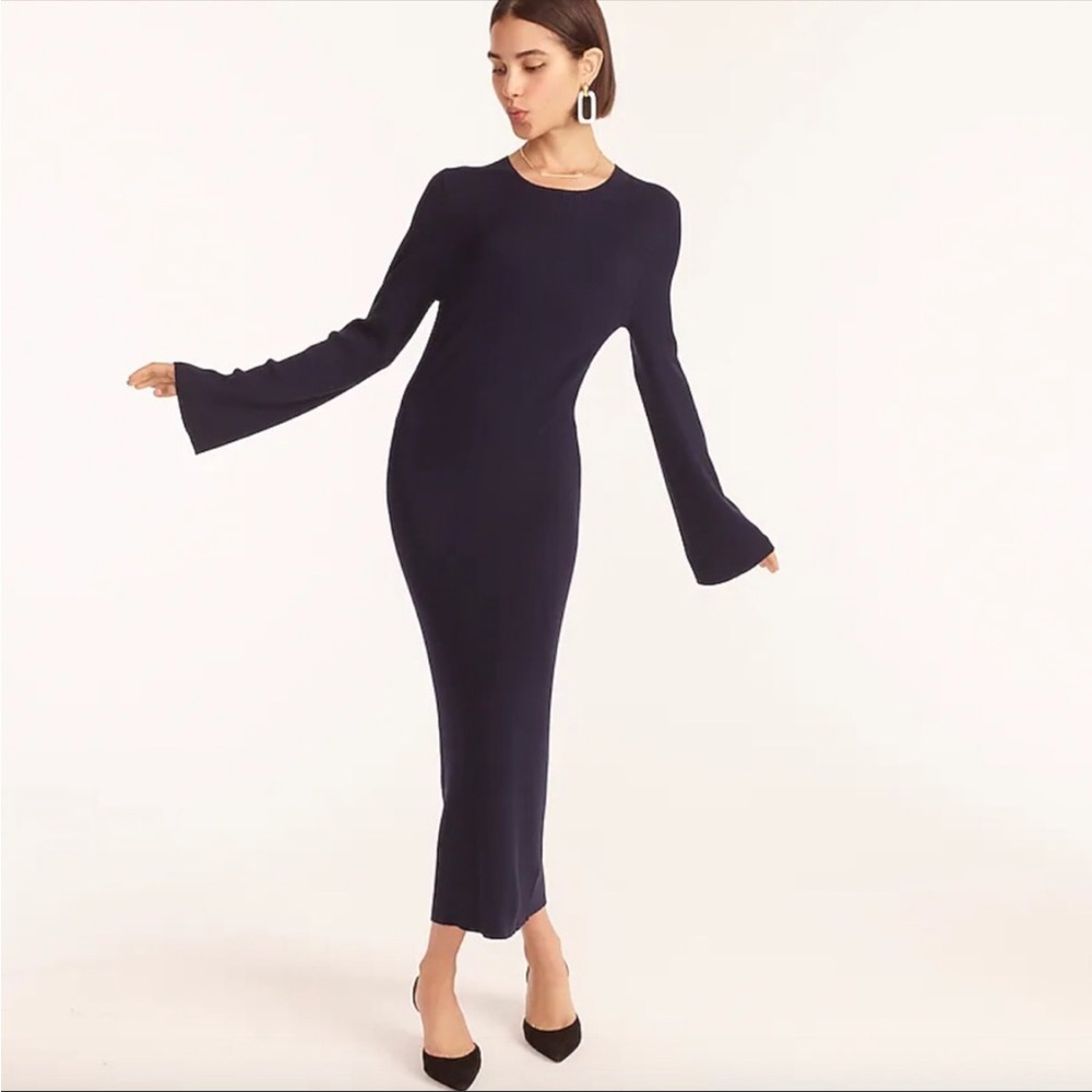 J. Crew Knit Ribbed Maxi sweater Dress Navy Blue size XS 2021